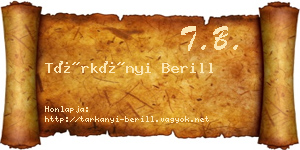 Tárkányi Berill névjegykártya